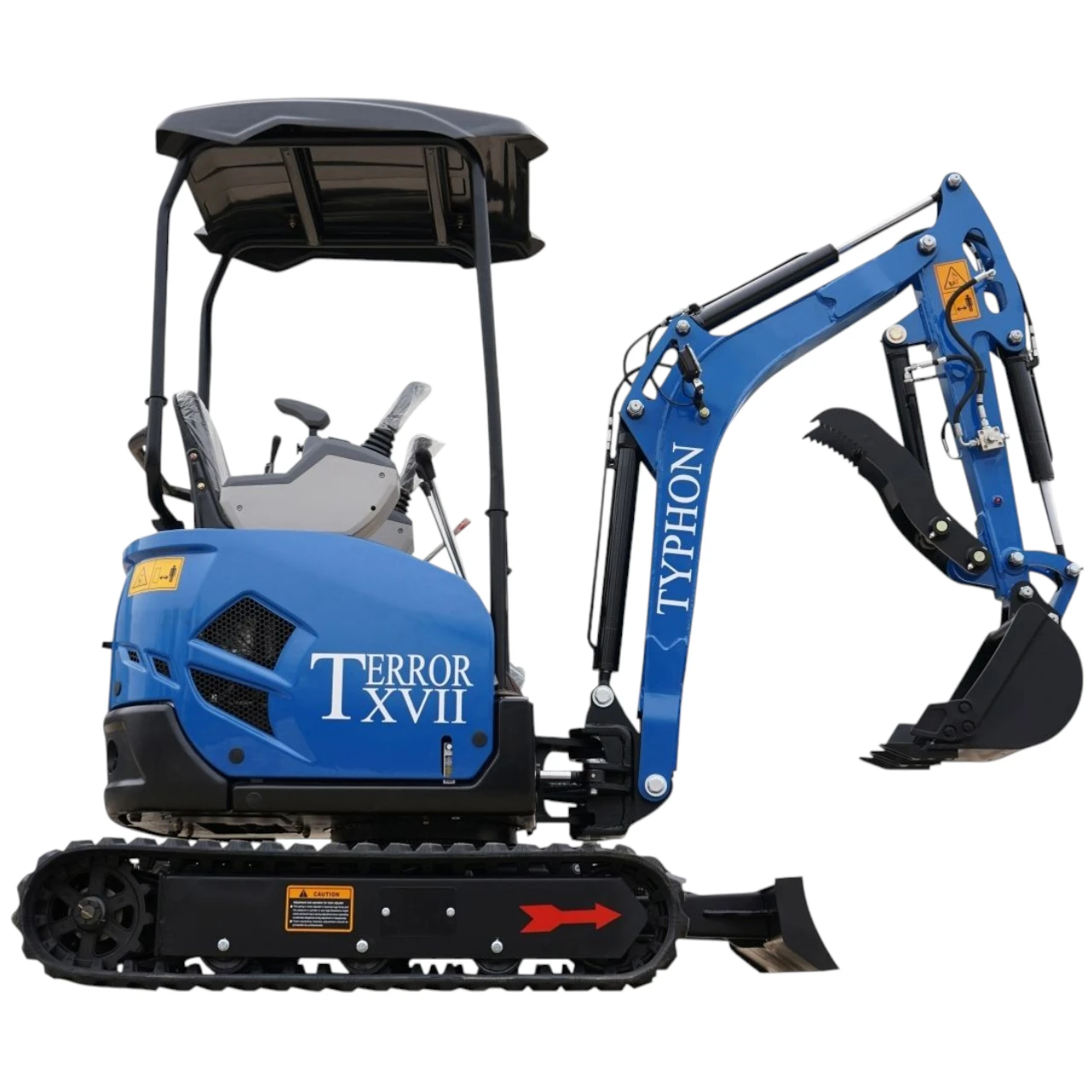 3,800 lb TYPHON TERROR XVII Mini Excavator Rubber Track with Kubota D902 Diesel Engine USA
