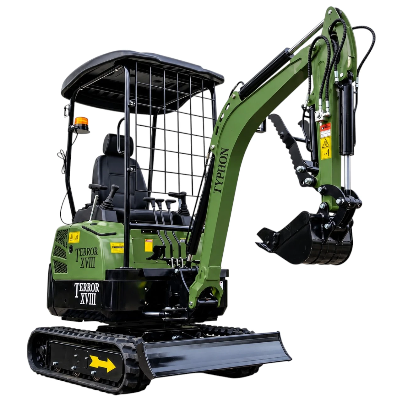 4,000 lb TYPHON TERROR XVIII Mini Excavator Rubber Track with Kubota Diesel Engine USA